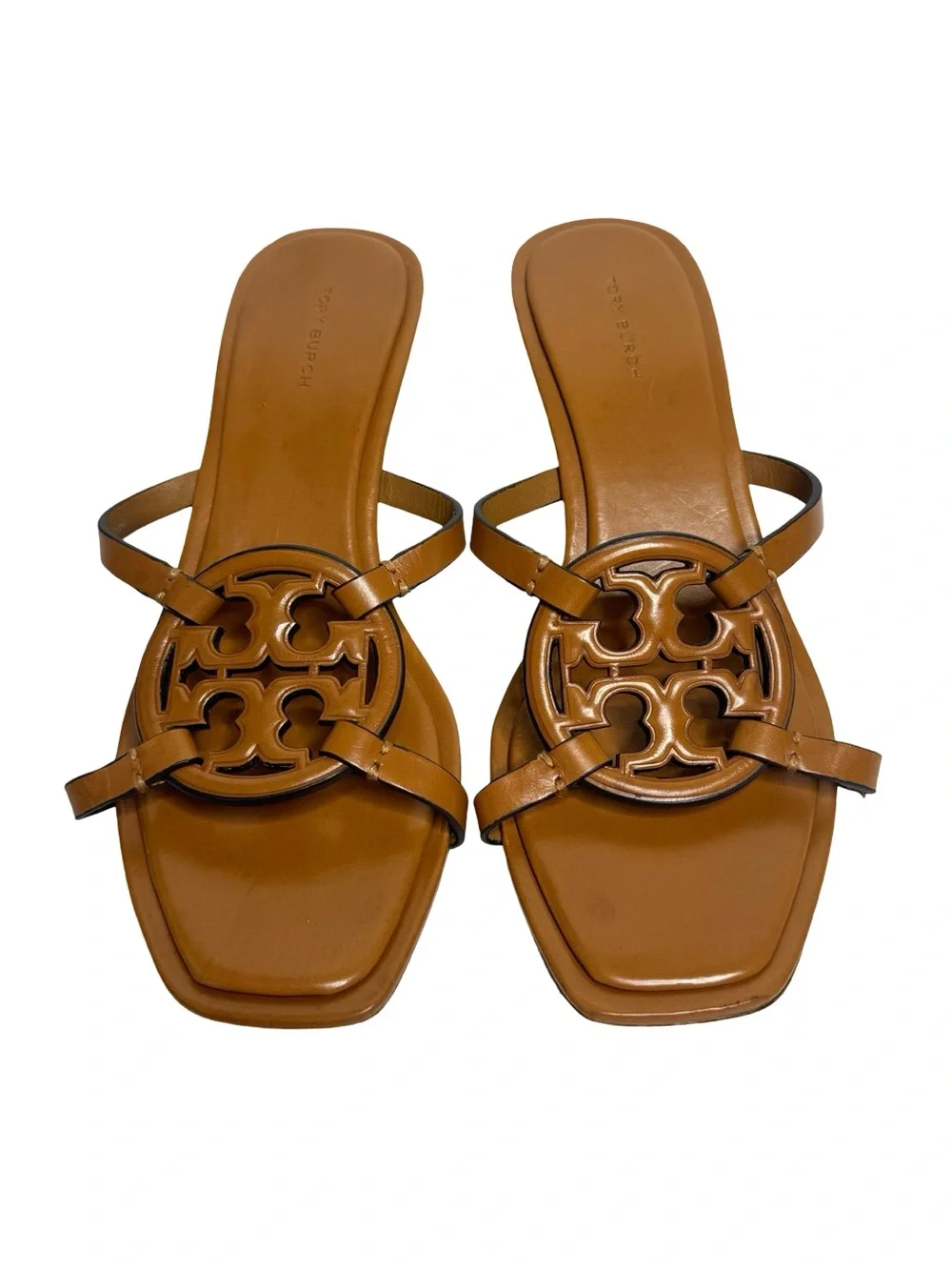 Tory Burch | Miller Bombe Low Heel Sandal in Caramel Brown Leather 9